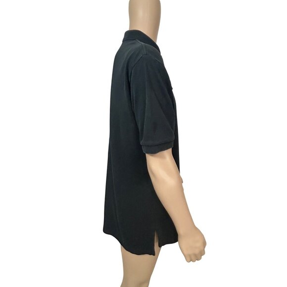 Polo By Ralph Lauren Men’s Shirt L Black Short Sleeve 2-Button Collar Red Logo - Picture 8 of 11